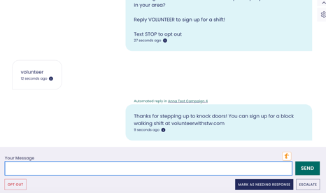 keyword triggering a response in threads