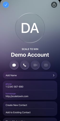 screenshot number 5 - screenshot of contact card